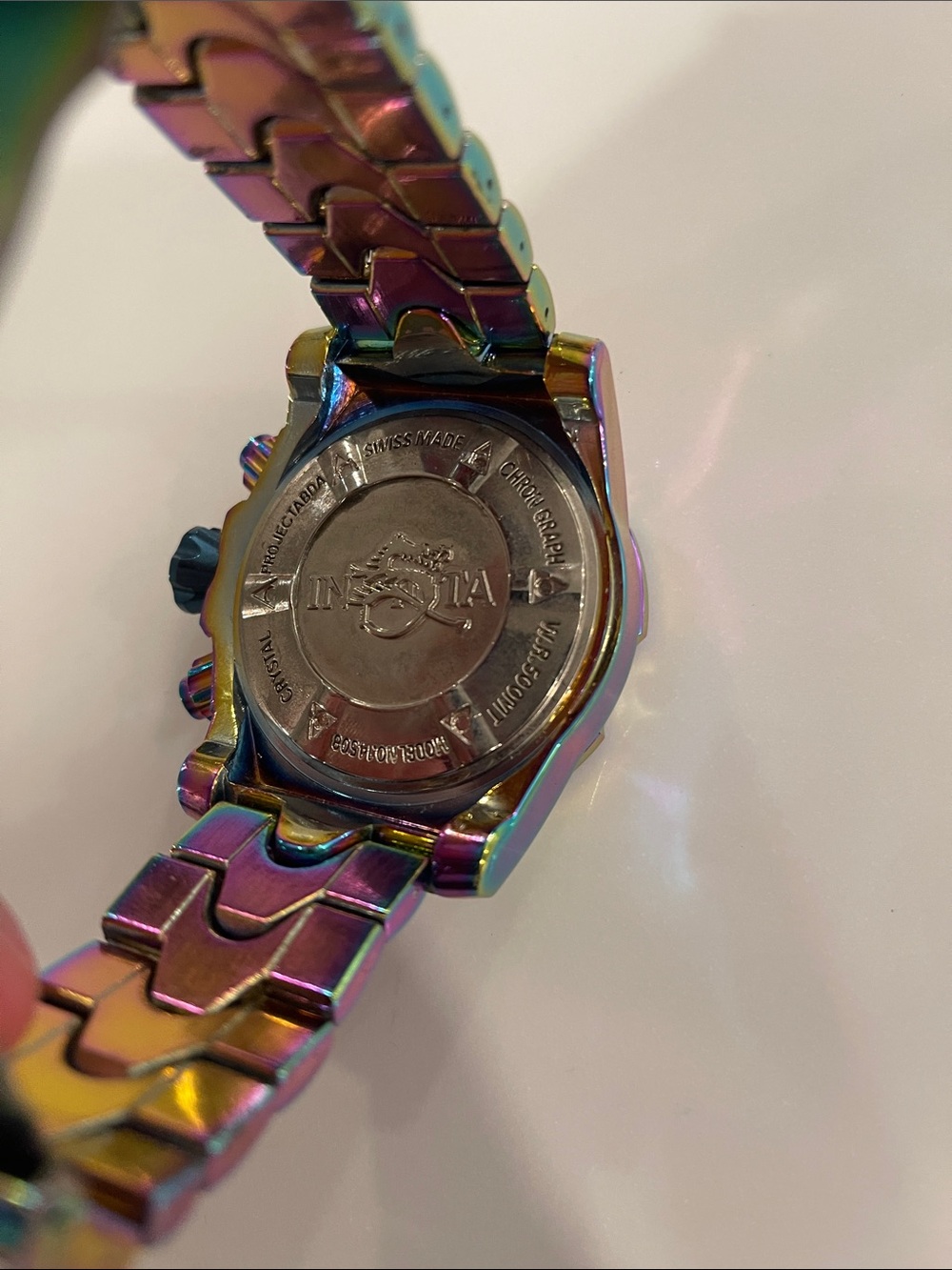 DC Comics Joker Iridescent Rainbow Dial Chronograph Watch 56mm - Picture 4 of 4
